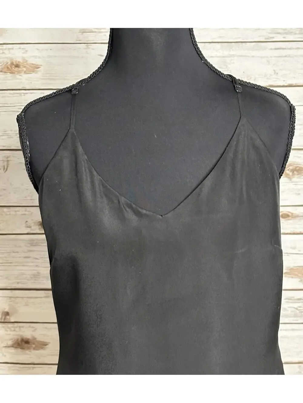 J.Crew black minimalist 90s V-neck racerback tank/slip dress Size 2
